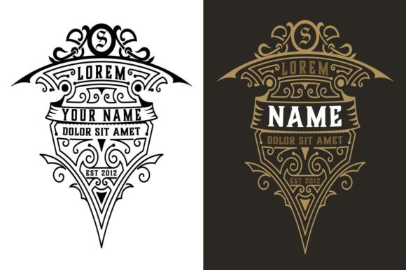 Download Vintage Template Logo with Floral Elements - Premium Resources