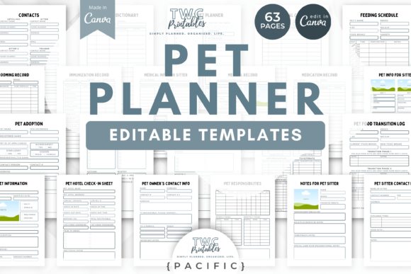 Download Pet Planner Canva Templates | PACIFIC - Pet planner Collection