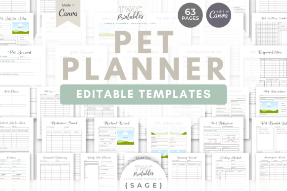 Download Pet Planner Canva Templates | SAGE - Pet planner Collection