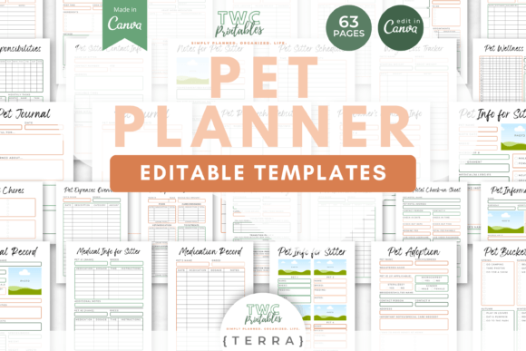 Download Pet Planner Canva Templates | TERRA - Pet planner Collection